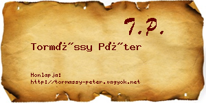 Tormássy Péter névjegykártya