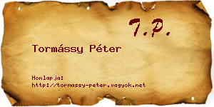 Tormássy Péter névjegykártya