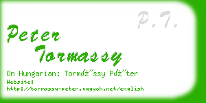 peter tormassy business card